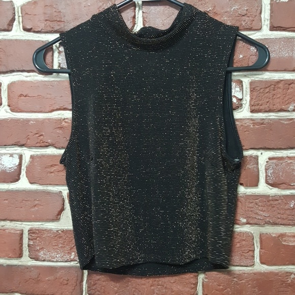 Brand new Shimmer black and gold crop top - Picture 2 of 2